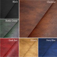 Load image into Gallery viewer, BraveStaves three-dram whisky flight board showing faux leather insert colour options