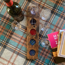 Load image into Gallery viewer, 5 Dram Whisky Flight Board from Oak Whisky Stave