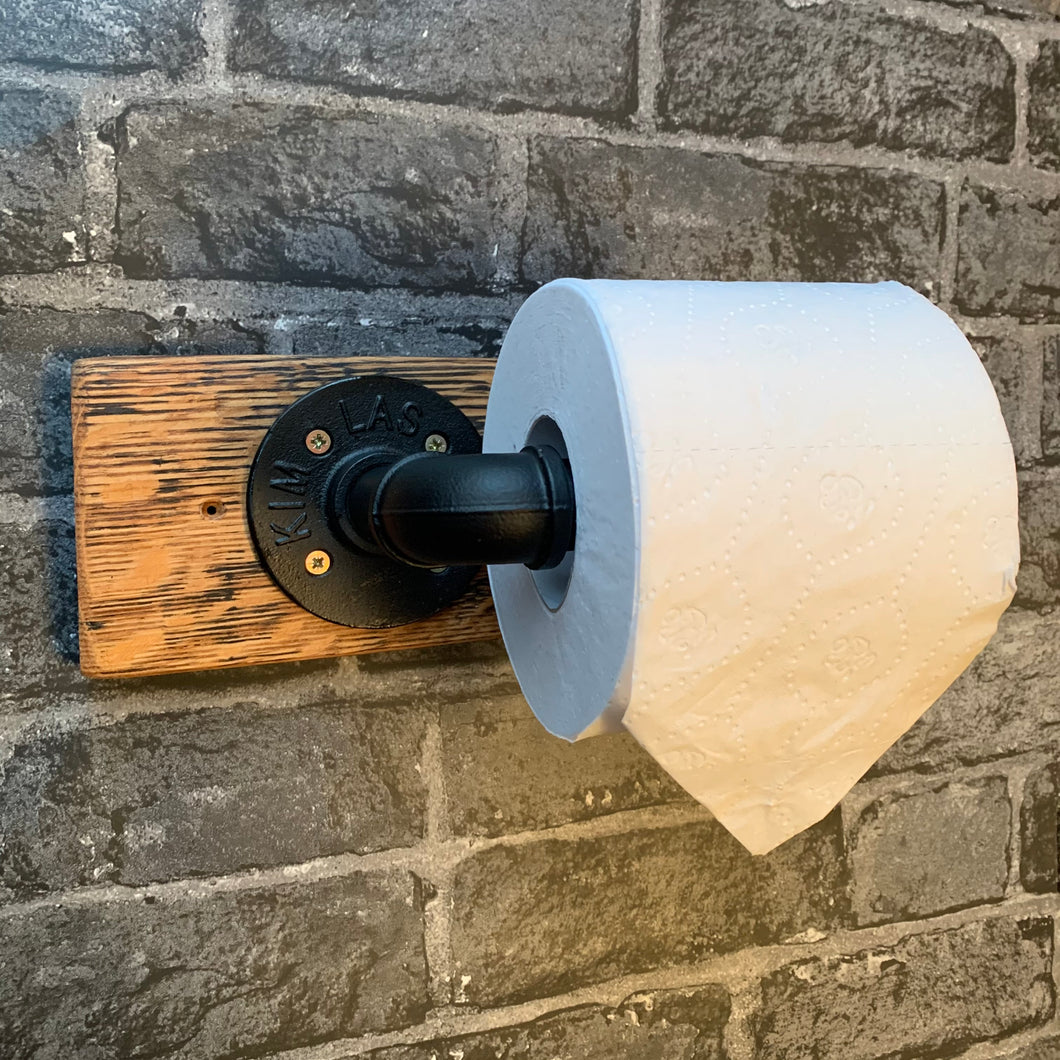 Wall Mounted Whisky Stave Toilet Roll Holder