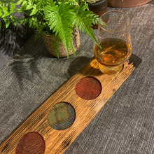 Load image into Gallery viewer, 4 Dram Whisky Flight Board from Oak Whisky Staves
