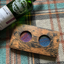 Load image into Gallery viewer, 2 Dram Whisky Flight Tray with Harris Tweed Inserts

