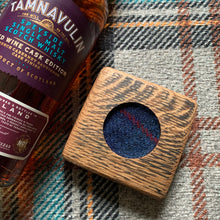 Load image into Gallery viewer, Oak Stave Whisky Coaster with Genuine Harris Tweed Insert
