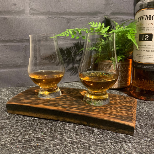 Whisky Tasting Flight Tray for Two Whiskies